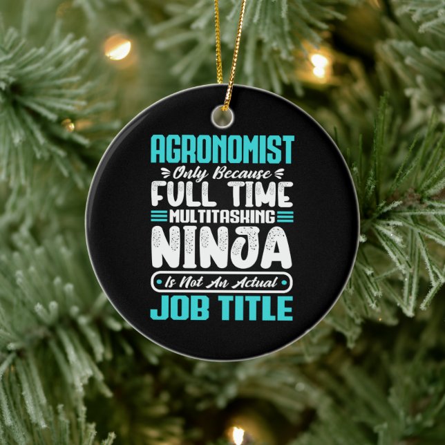 Agronomist Job Title Profession Funny Agronomy Ceramic Tree Decoration (Tree)