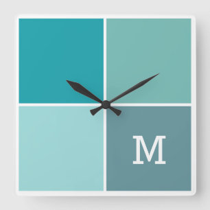 Agua Tiles custom monogram wall clock