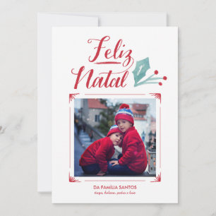 Aguarela & Caligrafia   Feliz Natal Holiday Card