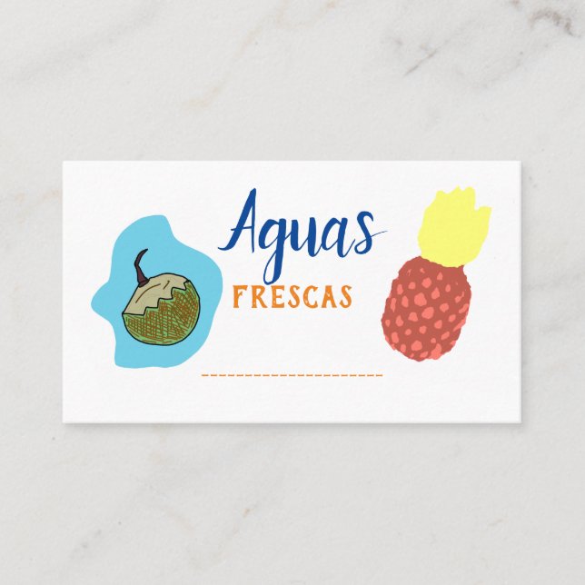 Aguas Frescas business card (Front)