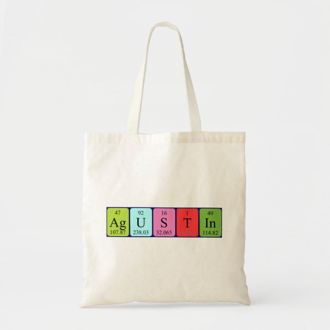 Agustin periodic table name tote bag (Front)