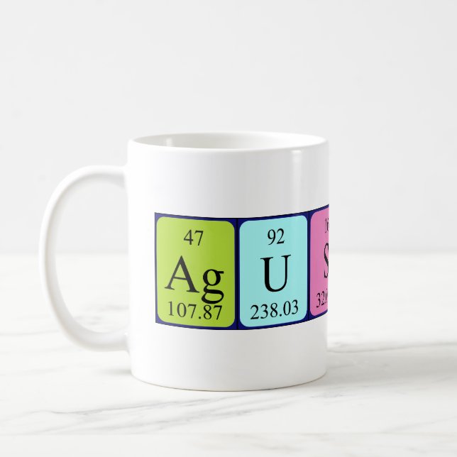 Agustina periodic table name mug (Left)