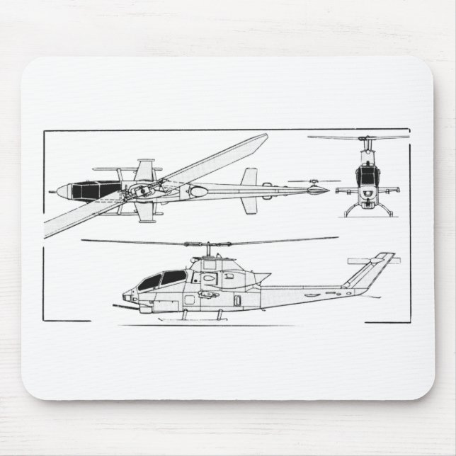 AH1 Blueprint Mouse Mat (Front)