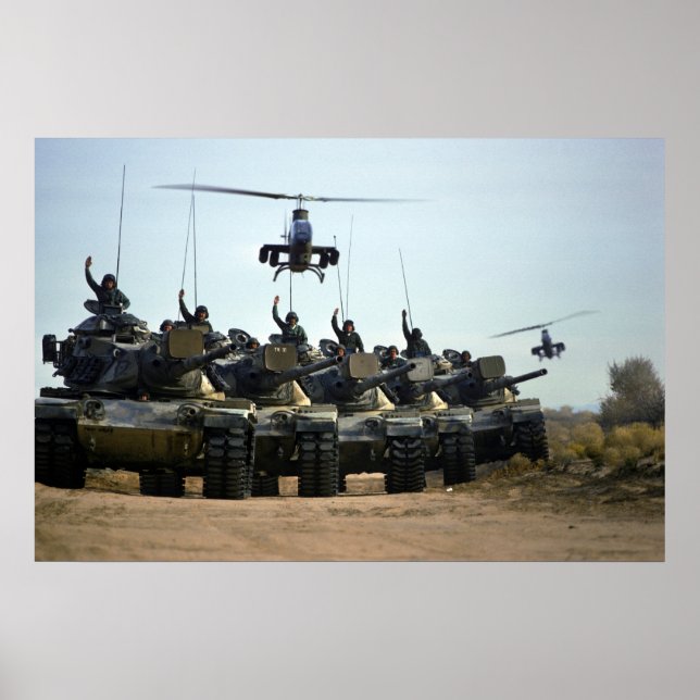 AH-1 Cobras and M60 Pattons Poster (Front)