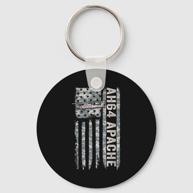 Ah-64 apache american flag helicopter camo apache  key ring (Front)
