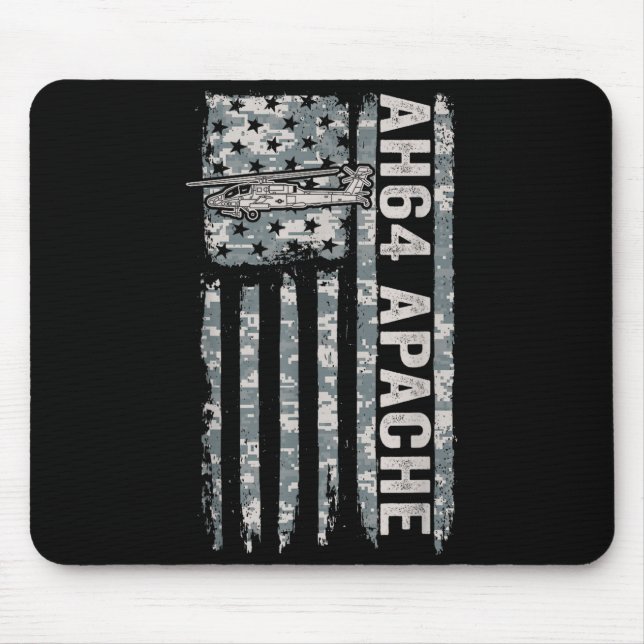 Ah-64 apache american flag helicopter camo apache  mouse mat (Front)