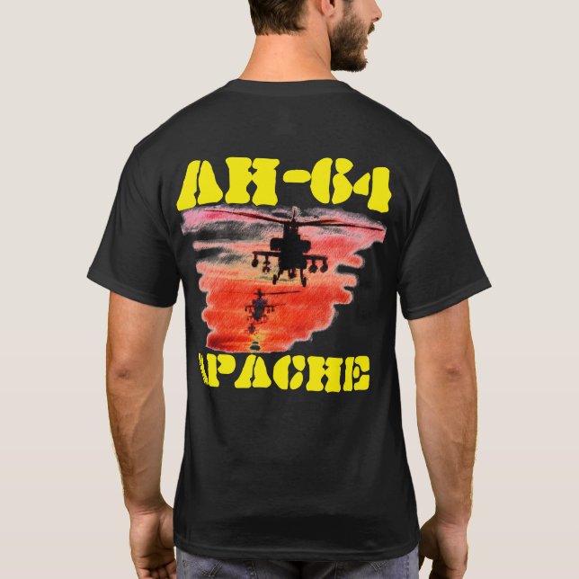AH-64 APACHE ATTACK CHOPPER T-Shirt (Back)