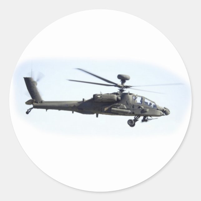 AH-64 Apache Classic Round Sticker (Front)