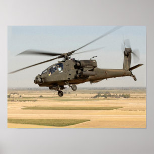 AH-64 Apache Helicopter Poster