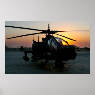 AH-64 Apache Helicopter Poster