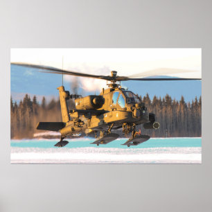 AH-64 Apache Helicopter Poster
