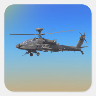 AH-64 Apache Helicopter Square Sticker