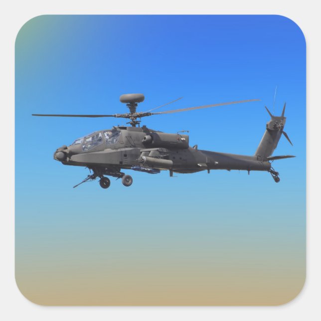 AH-64 Apache Helicopter Square Sticker (Front)