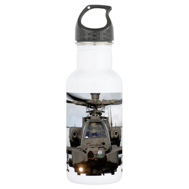 ah 64 apache longbow helocopter military 532 ml water bottle (Front)