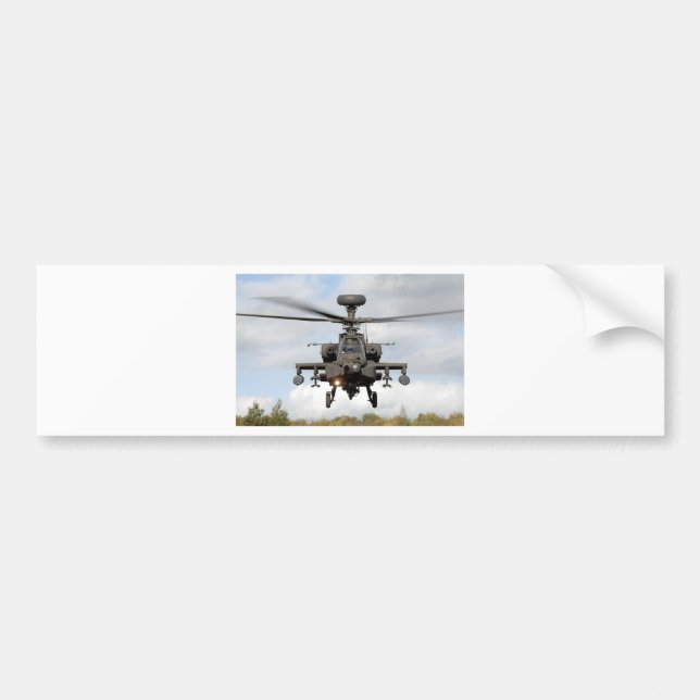 ah 64 apache longbow helocopter military bumper sticker (Front)