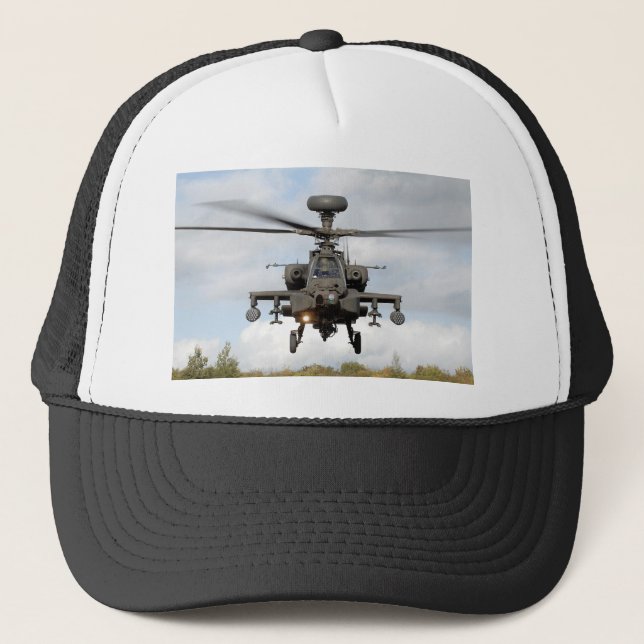 ah 64 apache longbow helocopter military trucker hat (Front)