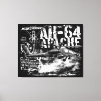 AH-64 Apache Wrapped Canvas