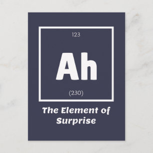 Ah Element of Surprise Chemistry Science Funny Postcard