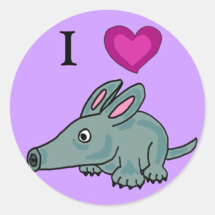 AH- I love Aardvarks Stickers
