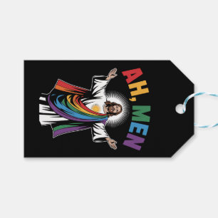 Ah Men Funny Jesus LGBTQ Gay Pride Rainbow Gift Tags