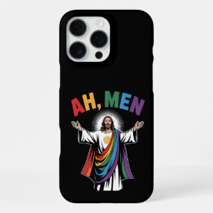 Ah Men Funny Jesus LGBTQ Gay Pride Rainbow iPhone 16 Pro Max Case