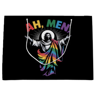 Ah Men Funny LGBT Gay Pride Large Gift Bag