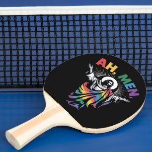 Ah Men Funny LGBT Gay Pride Ping Pong Paddle
