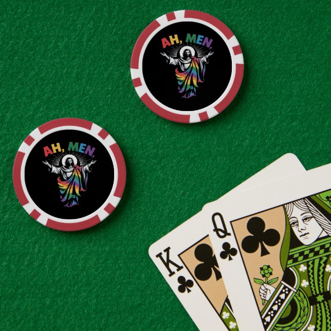 Ah Men Funny LGBT Gay Pride Poker Chips (Poker Table (Double))
