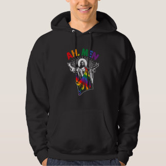 Ah Men  Lgbt Gay Pride Jesus Rainbow Flag Christia Hoodie