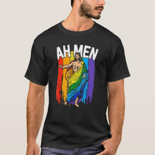 Ah Men Lgbt Jesus Rainbow Christian T-Shirt