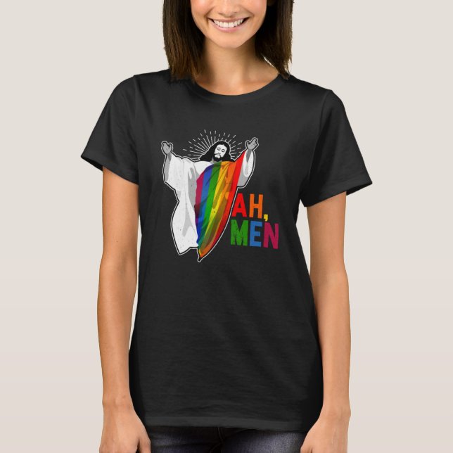 Ah Men Pride Month Human Rights Proud Ally Queer L T-Shirt (Front)