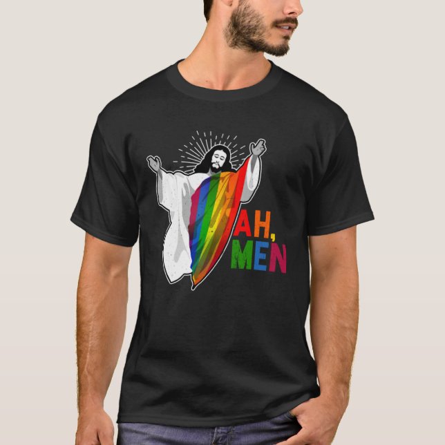 Ah Men Pride Month Human Rights Proud Ally Queer L T-Shirt (Front)