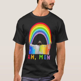 Ah Men Rainbow Gay Jesus Christian Gay Rights Gay  T-Shirt
