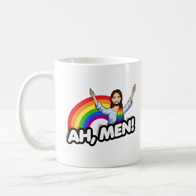 Ah Men - Rainbow Jesus Coffee Mug (Left)