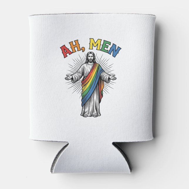 Ah Men Rainbow Religious Vintage Can Cooler (Front)
