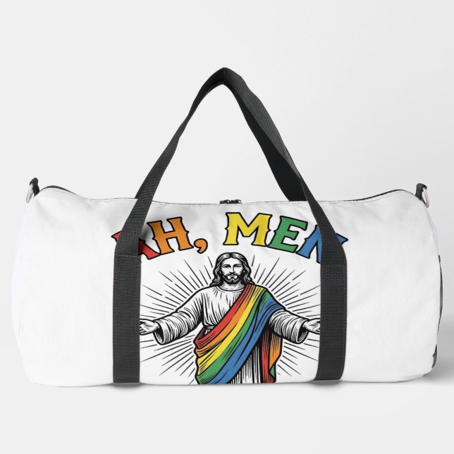 Ah Men Rainbow Religious Vintage Duffle Bag (Front)