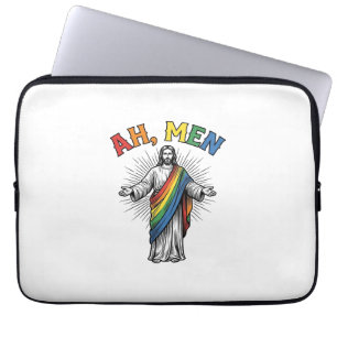 Ah Men Rainbow Religious Vintage Laptop Sleeve