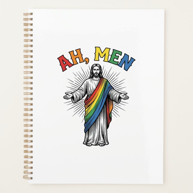 Ah Men Rainbow Religious Vintage Planner (Front)