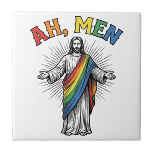 Ah Men Rainbow Religious Vintage Tile