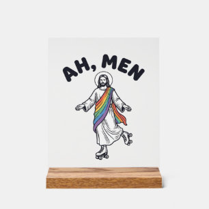 Ah Men Roller Skating Faith Vector Design_1 Acrylic Sign