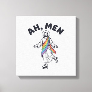 Ah Men Roller Skating Faith Vector Design_1 Canvas Print