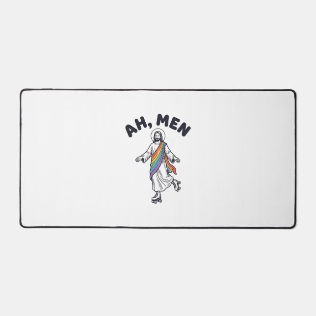 Ah Men Roller Skating Faith Vector Design_1 Desk Mat (Front)