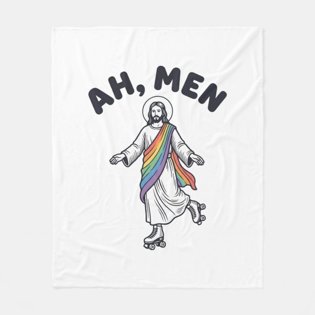 Ah Men Roller Skating Faith Vector Design_1 Fleece Blanket (Front)