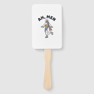 Ah Men Roller Skating Faith Vector Design_1 Hand Fan