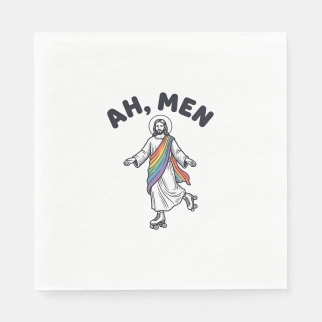 Ah Men Roller Skating Faith Vector Design_1 Napkin (Front)