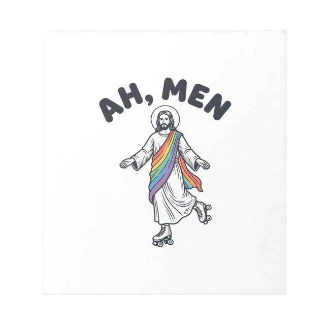 Ah Men Roller Skating Faith Vector Design_1 Notepad (Front)