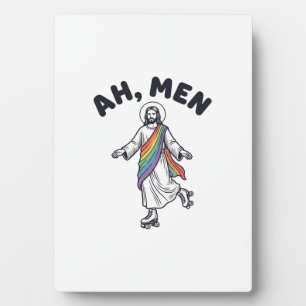 Ah Men Roller Skating Faith Vector Design_1 Plaque