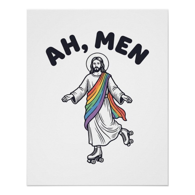 Ah Men Roller Skating Faith Vector Design_1 Poster (Front)