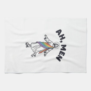 Ah Men Roller Skating Faith Vector Design_1 Tea Towel