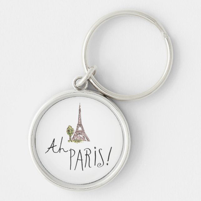 Ah Paris! Quote | With Effiel Tower Key Ring (Front)
